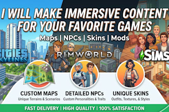 create immersive maps, npcs, skins for cities, skylines rimworld sims