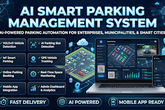 do ai smart car parking management slot detection yolov11 iot gps booking system