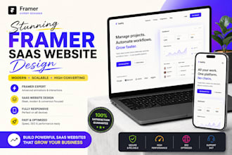 design a professional framer website for your saas or startup responsive website