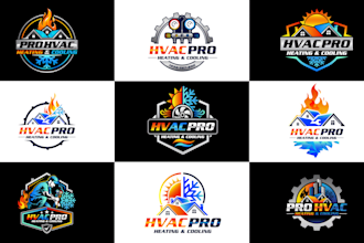 design a professional hvac heating and air conditioning logo