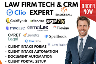 setup and configure boutique law firm crm clio manage smokeball goldfynch mycase