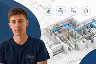hvac layout plans, plumbing schematics, duct layout, mep drafting revit