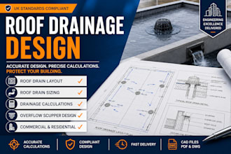 design roof drainage system, roof drainage sizing and drainage calculations