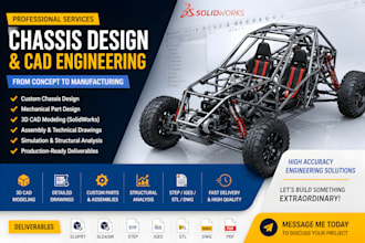 do car chassis design, solidworks cad engineering and  mechanical design