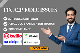 set up a2p 10dlc for gohighlevel a2p 10dlc, twilio a2p 10dlc, tcr registration