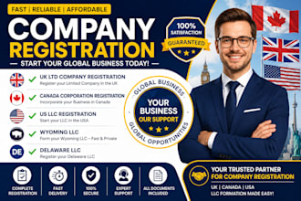 register UK ltd, canada corporation, US llc, wyoming llc, delaware llc