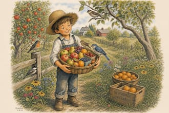 create whimsical watercolor children book illustrations