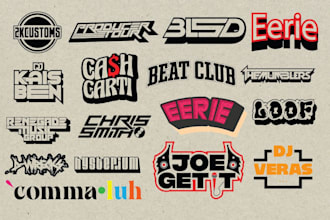 create edgy streetwear logo for typography music, or skate brands