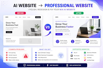 polish, redesign and fix your wix ai generated website professionally