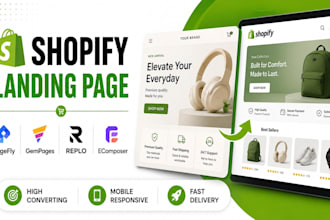 create shopify landing page using pagefly gempages replo