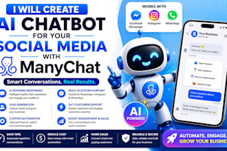create ai chatbot for your social media with manychat