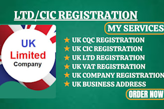 assist with UK ltd company registration, charity commission, cic registration,
