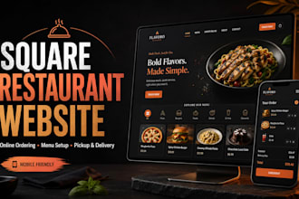 create restaurant square website design or square online ordering store