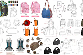 design your backpack, handbag, tote bag, wallet,  luggage, and make a tech pack