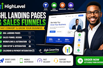 build gohighlevel landing page funnel website and ghl CRM
