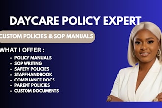 write daycare policy and procedure manual for your childcare business