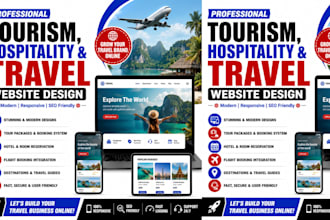 develop website for travel hospitality tourism with website analysis