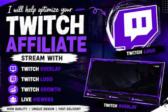 help optimize your twitch affiliate stream with twitch overlay and logo