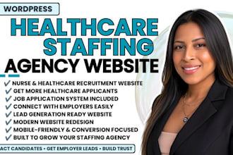 healthcare staffing agency website job board website wordpress staffing website