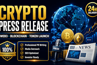 do token launch, web3, blockchain and crypto press releases with media outreach