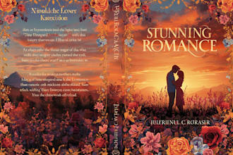 illustrated romance book cover or ebook cover