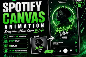 create spotify canvas, spotify animation, and animated album cover