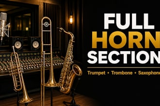 record full horn section trumpet, trombone, saxophone for your music