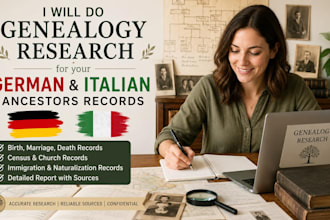do genealogy research for your german and italian  ancestors records