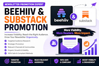 do substack promotion, promote your beehiive  and improve newsletter visibility