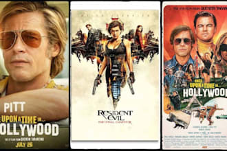 create premium hollywood style key art and movie poster designs