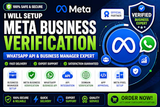setup meta business verification, whatsapp API and business manager