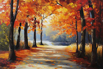 paint landscape in oil painting on canvas