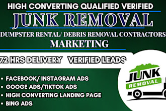 junk removal leads, junk removal marketing waste removal facebook ads google ads