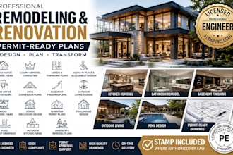 design home remodeling, renovation, patio, porch, sunroom, pool house with stamp