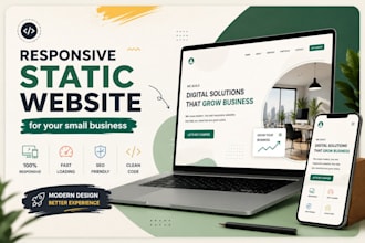 design a modern responsive static website for your small business