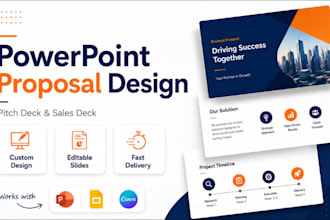 design powerpoint business proposal presentation, pitch deck and sales deck