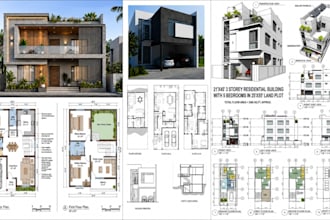 redraw 2d floor plan, house and site plans design for real estate agent