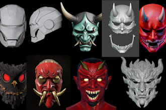 3d print and paint, ship custom 3d mask 3d helmet cosplay armour halloween mask