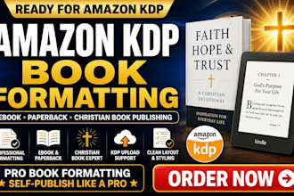 do amazon KDP ebook paperback formatting book uploading christain book formating