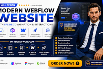design webflow website, spline animation, 3d animated, webflow animation