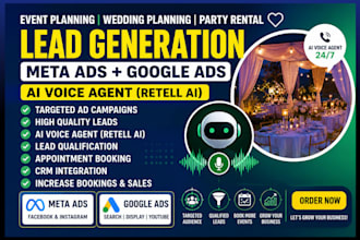 generate leads for event planning wedding planning  party rental using retell ai