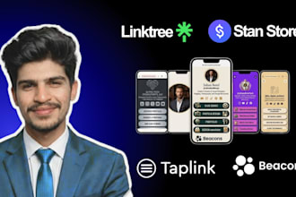 design a professional linktree, beacons, or stan store bio link