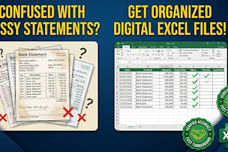 convert bank statement to excel or scanned pdf data extract
