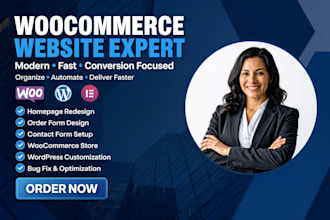 woo commerce homepage order form contact form redesign wordpress customization