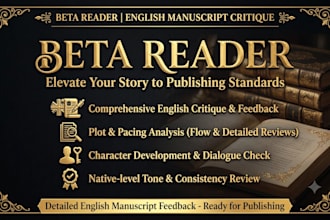 be your honest and detailed beta reader for your book
