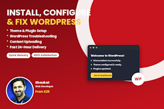 install wordpress and setup theme quickly