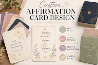 design motivational affirmation cards oracle cards and printable card decks