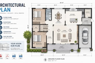 redraw house plans into professional autocad blueprints architectural floor plan