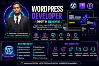 build responsive wordpress site with elementor or divi