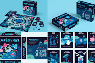 do card game design, board game card frame design, card box for cards game art